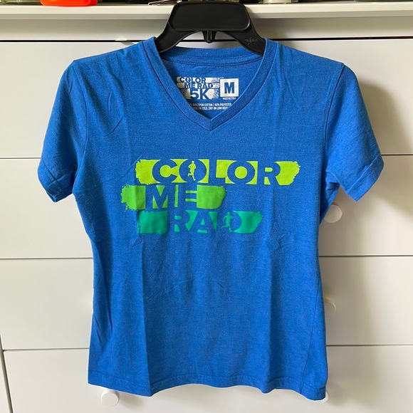🏃🏻‍♀️ COLOR ME RAD SIZE MEDIUM BLUE TEE SHIRT - Picture 2 of 7